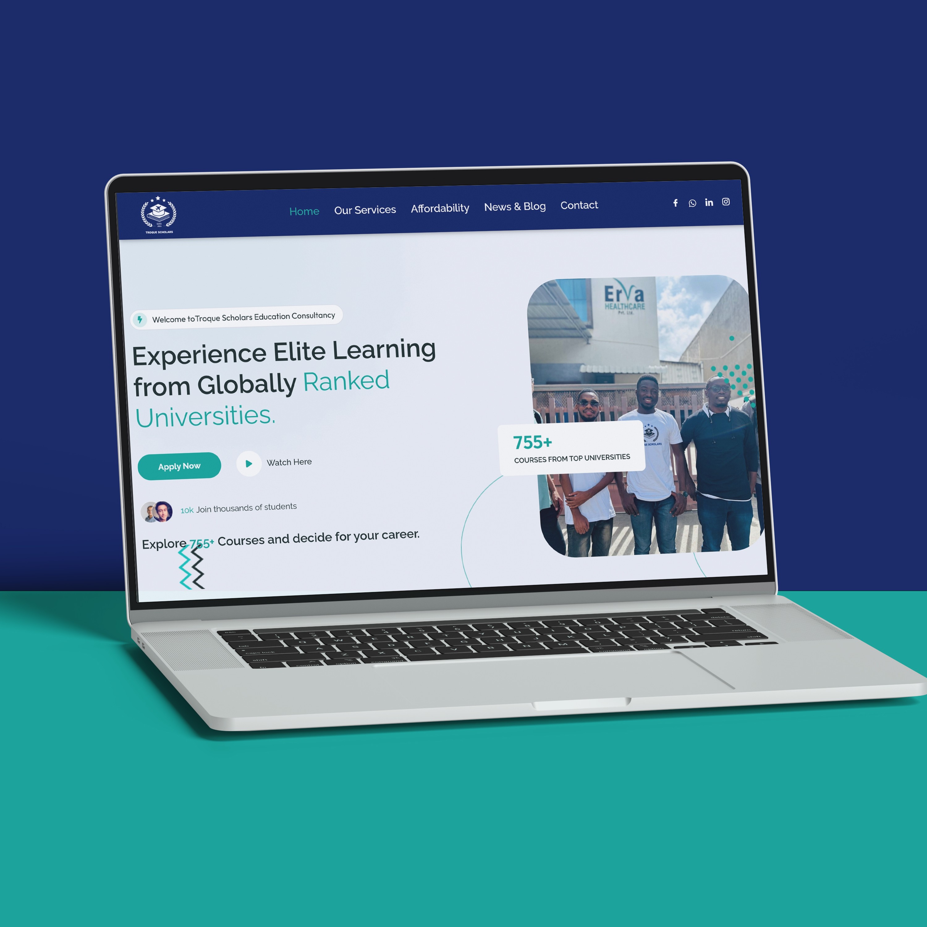 Troque Scholars — Education Consultancy Website Development